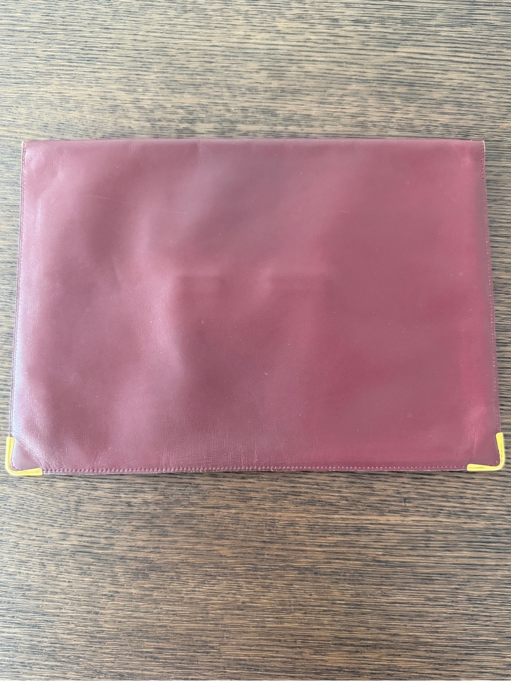 Vintage Cartier Wine Red Leather Document Folio with Gold Corners - Picture 2 of 5